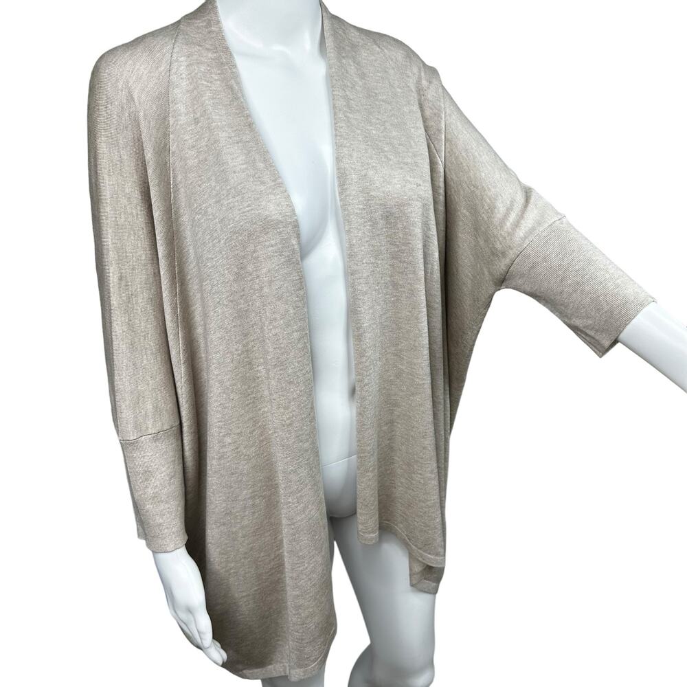Eileen Fisher Open Cardigan Size Large/X-Large Beige Batwing  Lagenlook Oversize - Picture 4 of 11